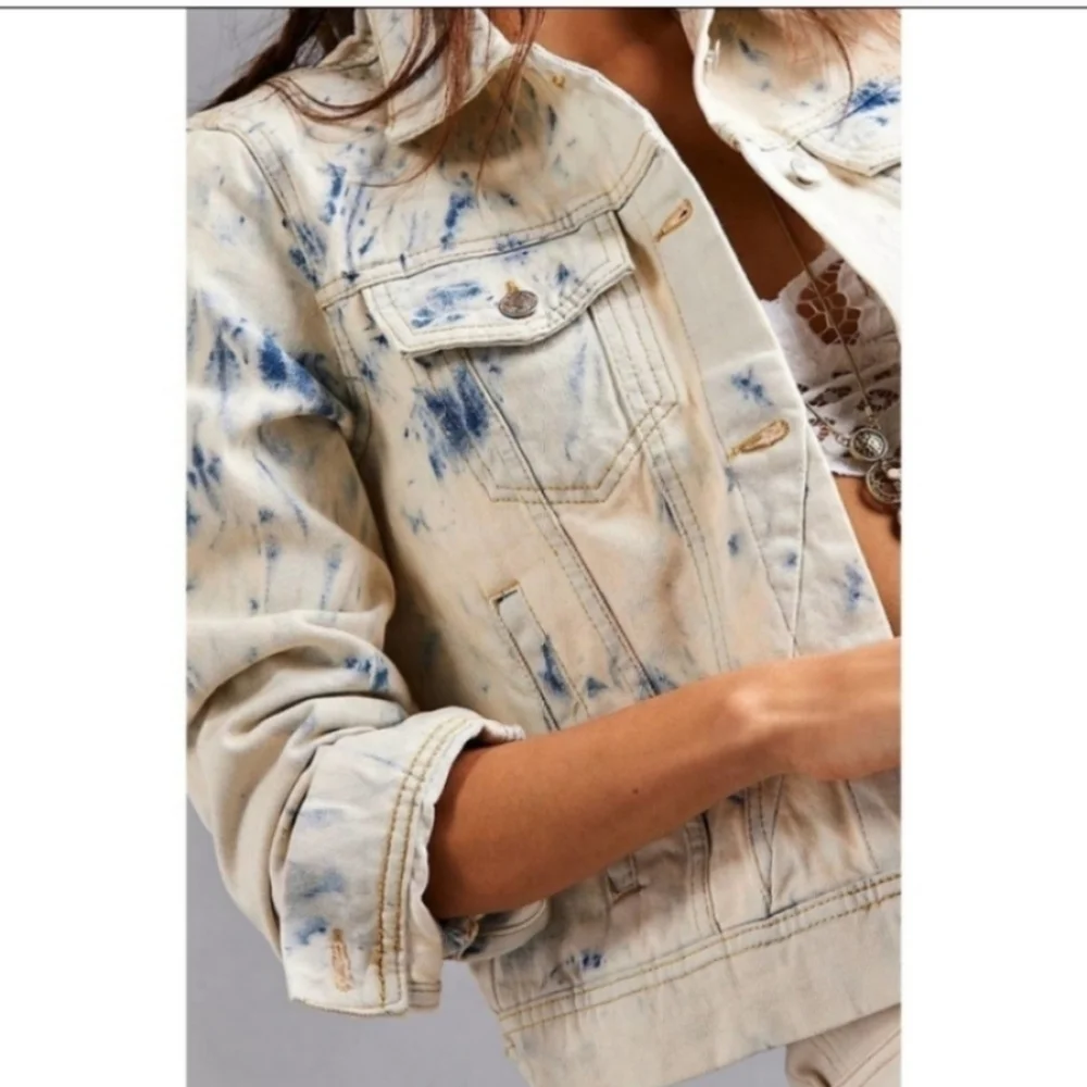Free people blue jean jacket the stressed tie dye - Picture 3 of 8